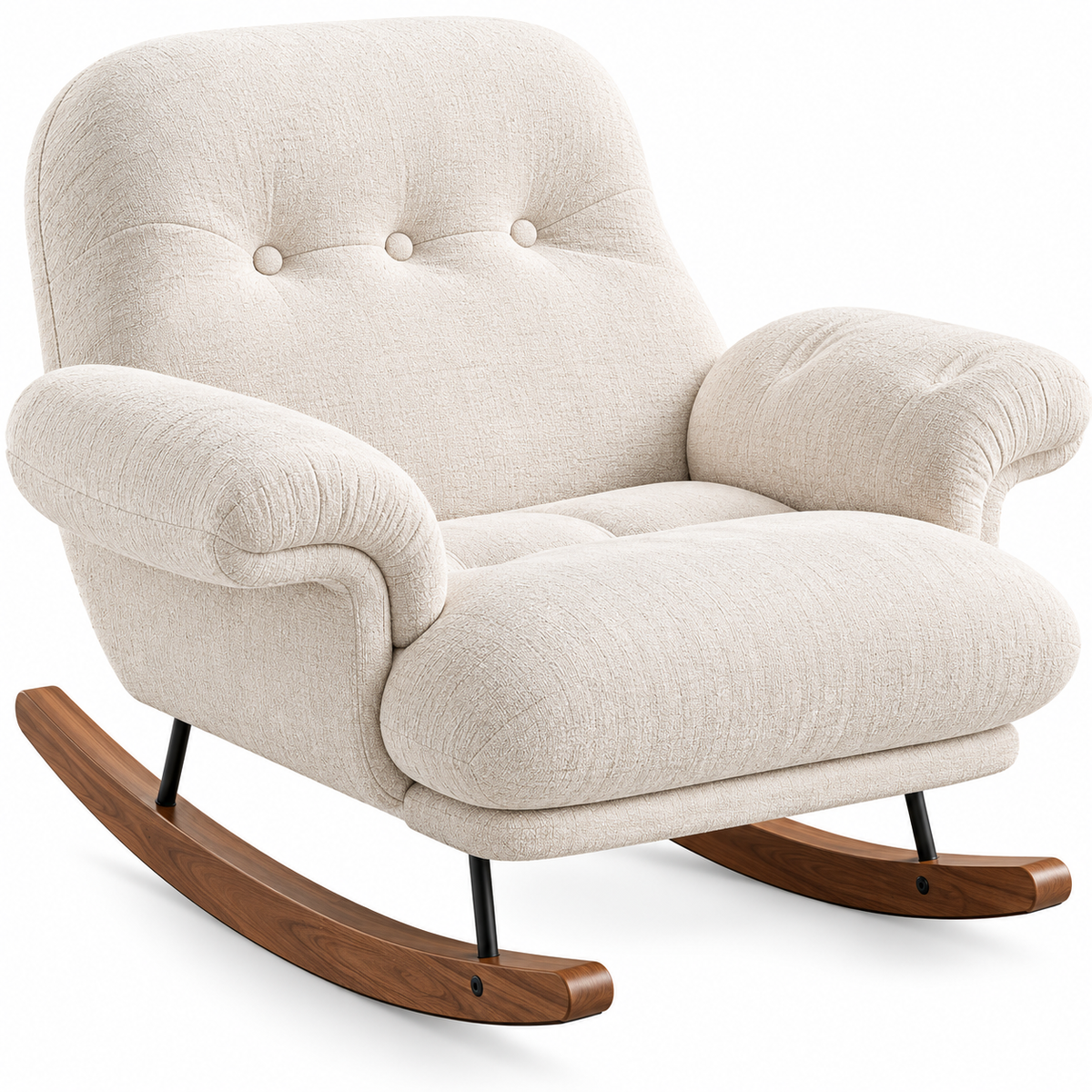 Fauteuil à Bascule Cocon XXL en Chenille – LUMEA