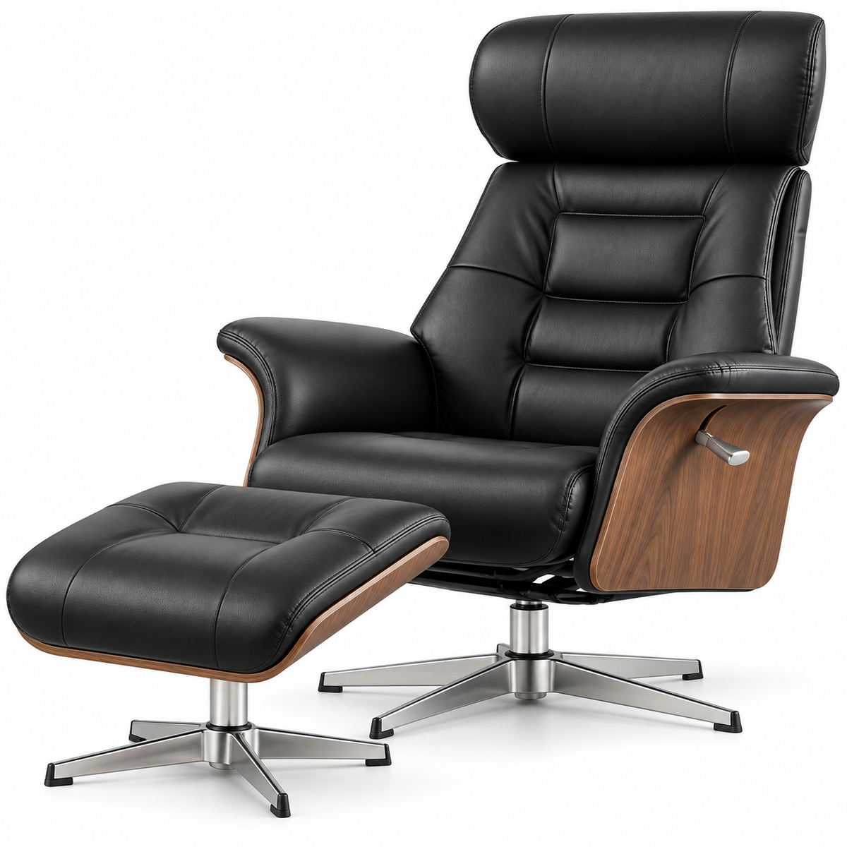 Fauteuil Relax Pivotant avec Repose-Pieds et Têtière Réglable – MAELVA