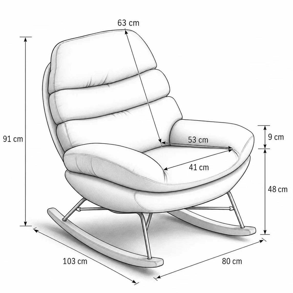 Fauteuil à bascule OMBRINE, vue du produit (7)