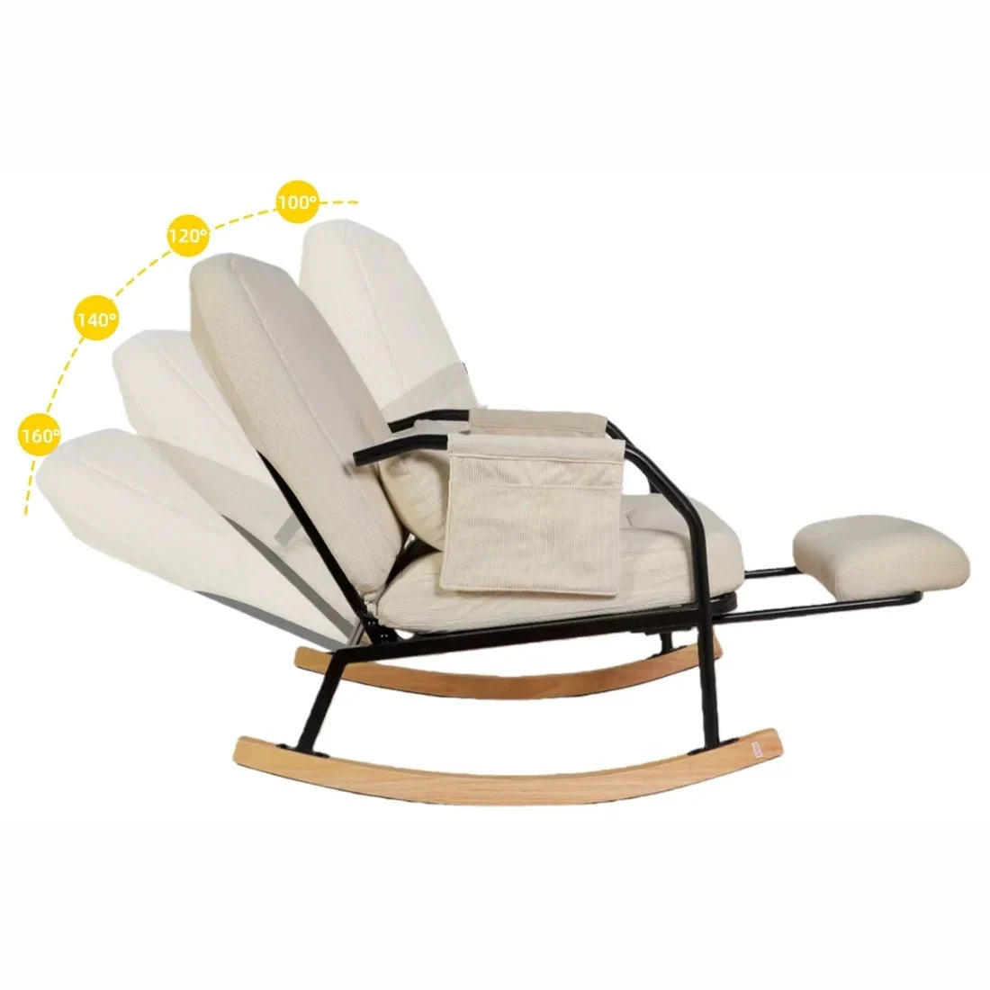 Fauteuil à bascule SOLANE, vue de trois quarts