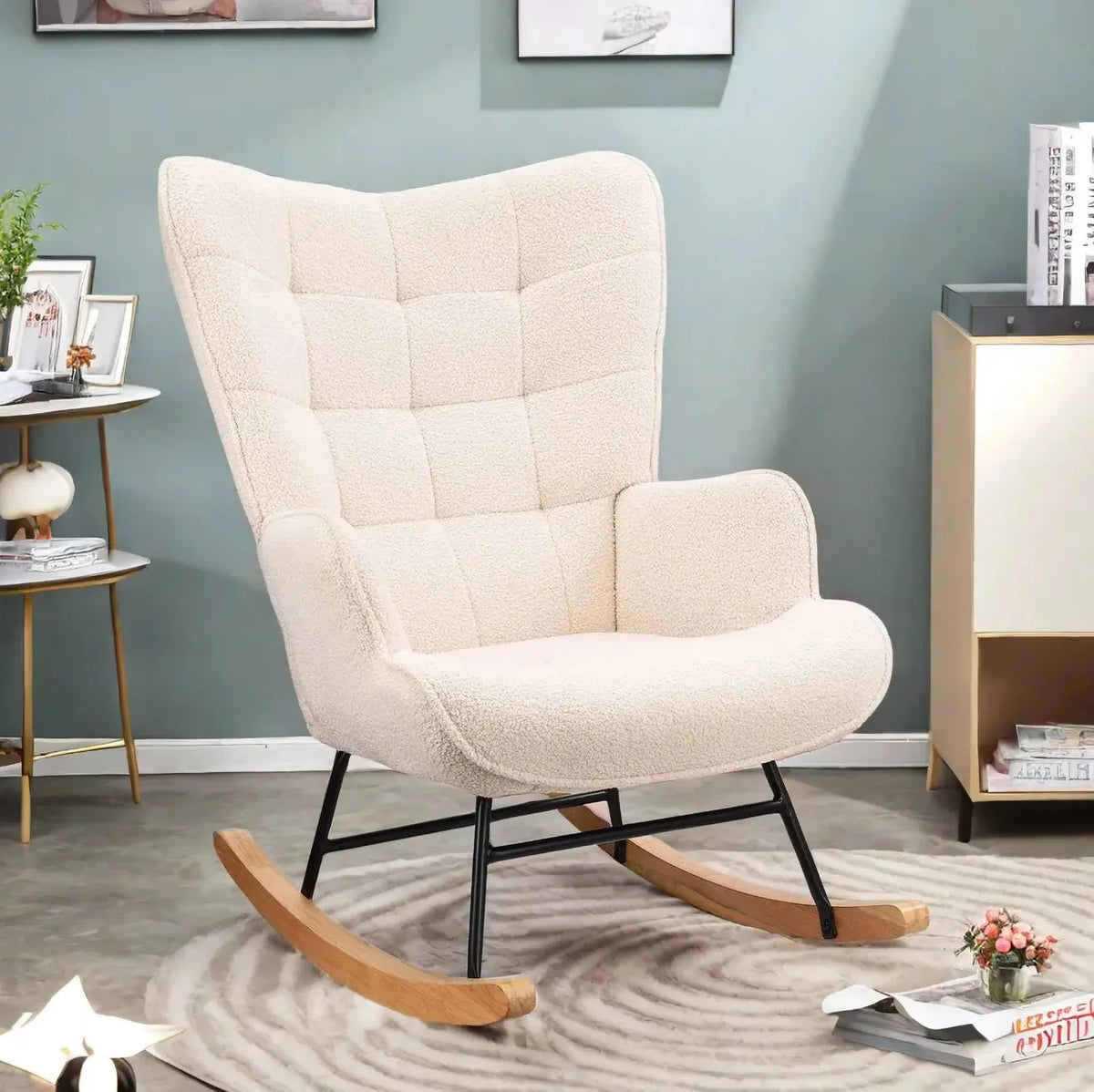 Fauteuil à bascule CASSANE, coloris beige