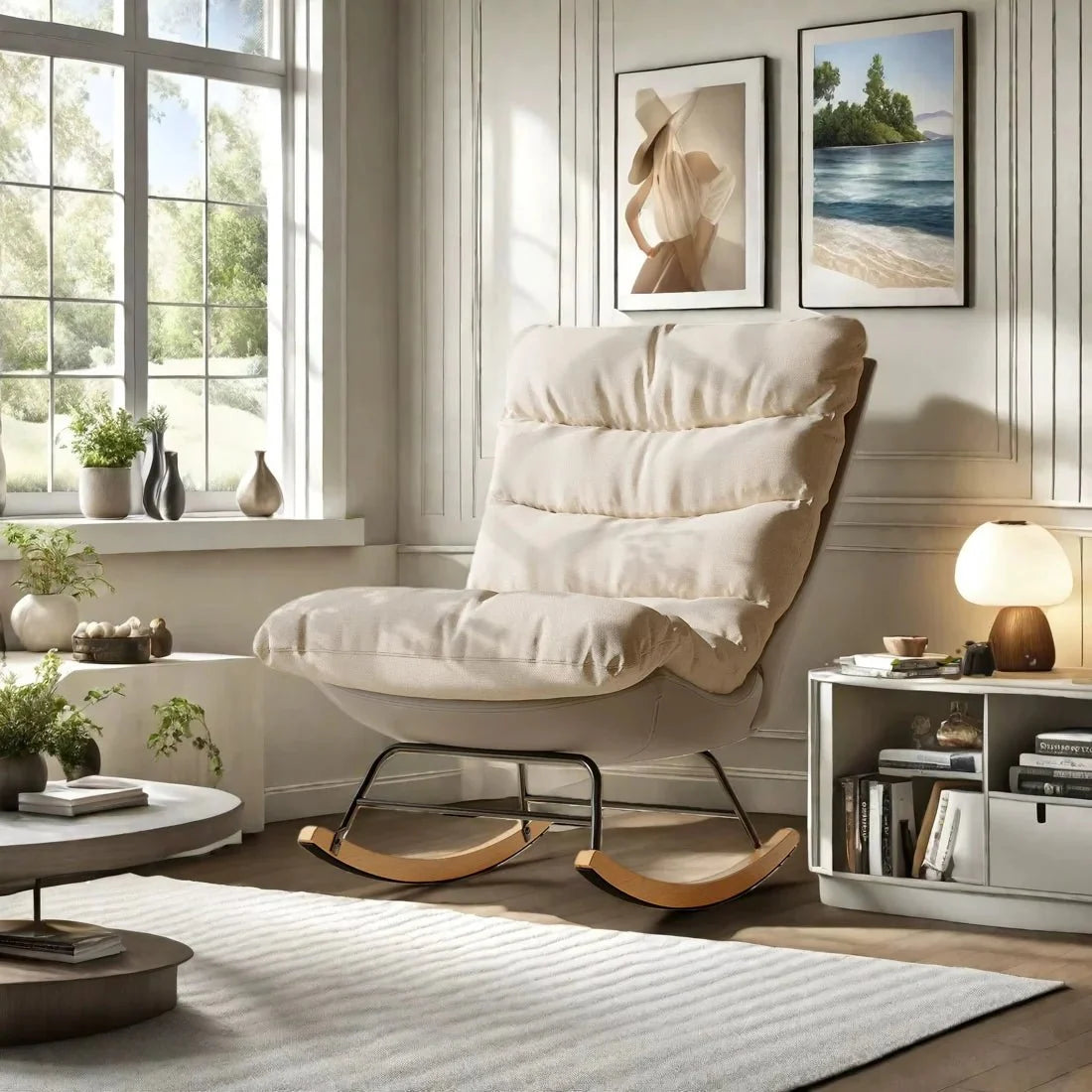 Fauteuil à bascule NAELYS, coloris beige
