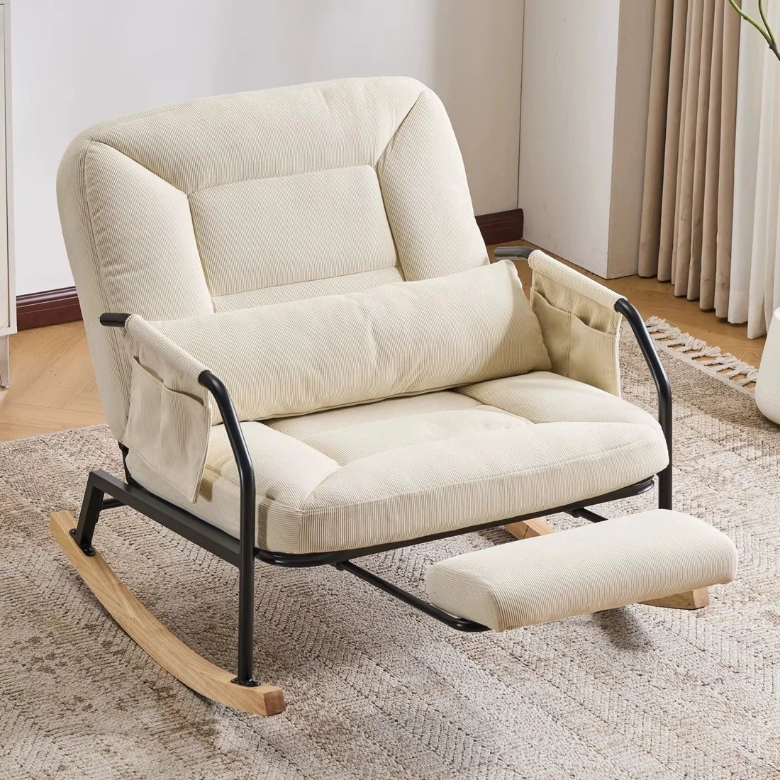 Fauteuil à bascule SOLANE, coloris beige