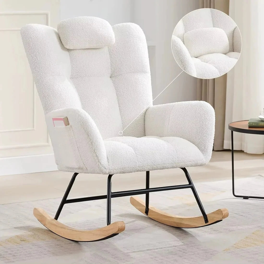 Fauteuil à bascule AVELINE, coloris blanc