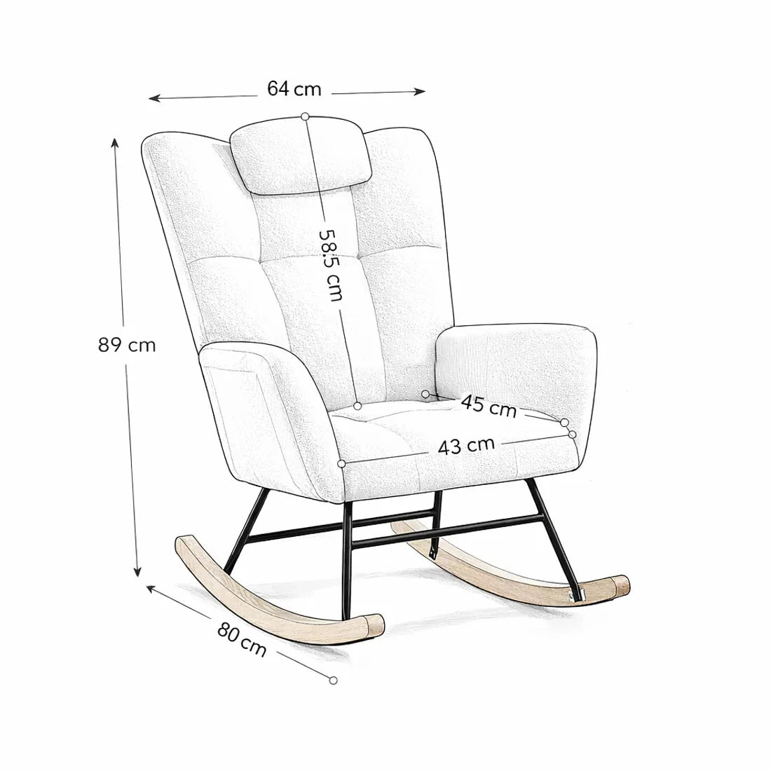 Fauteuil à bascule AVELINE, vue du produit (4)