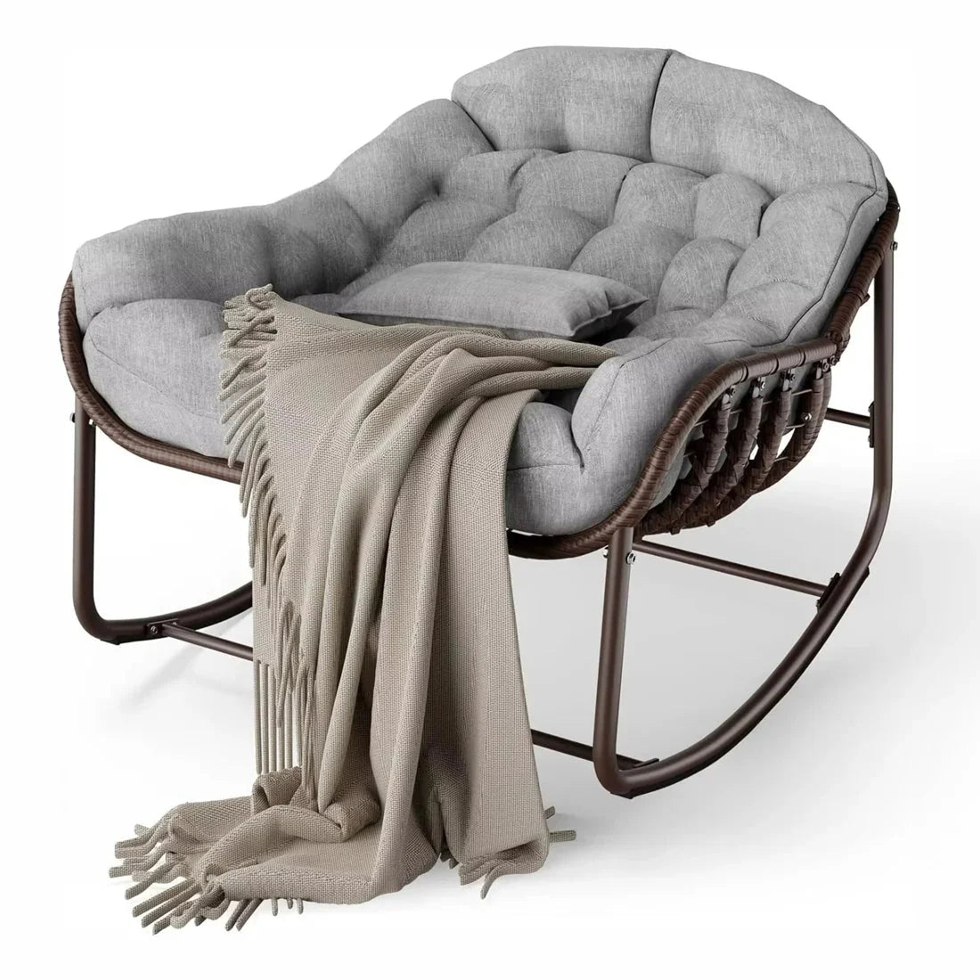 Fauteuil à bascule OVALIA, coloris gris