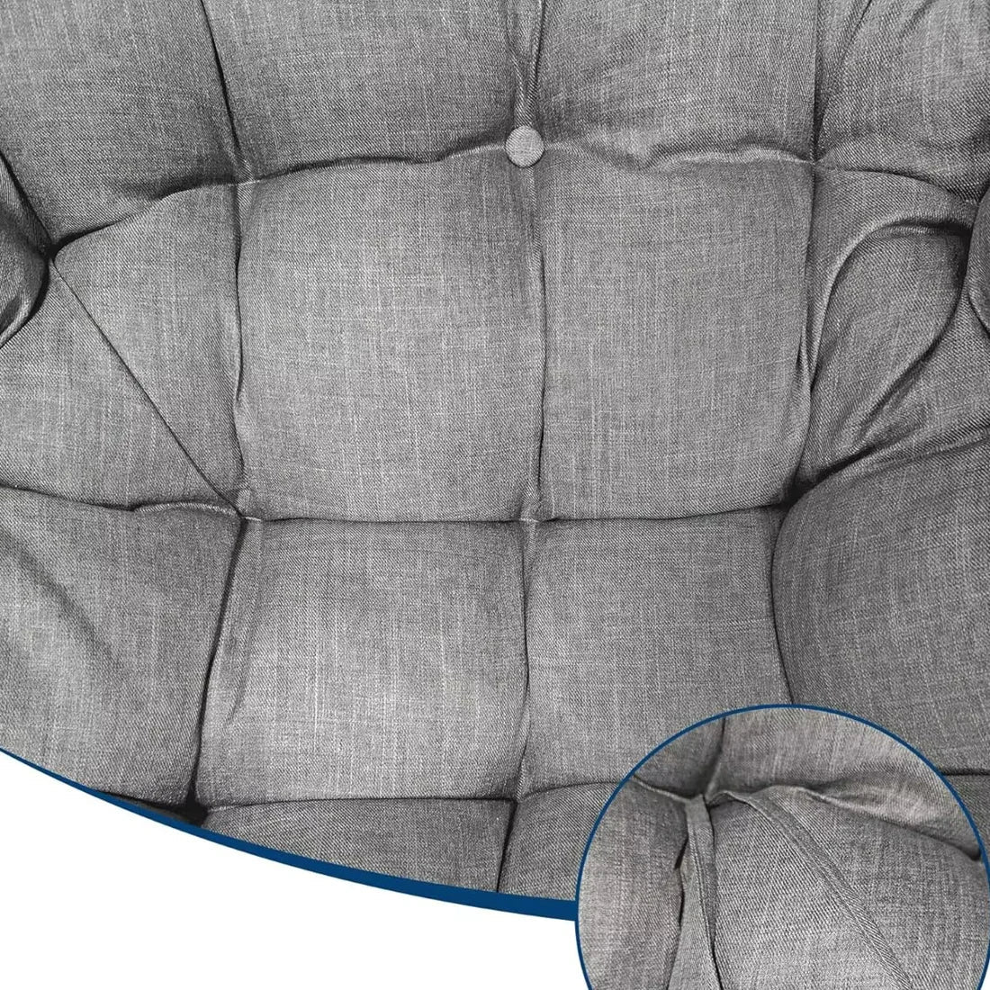 Fauteuil à bascule OVALIA, installé en extérieur, coloris gris