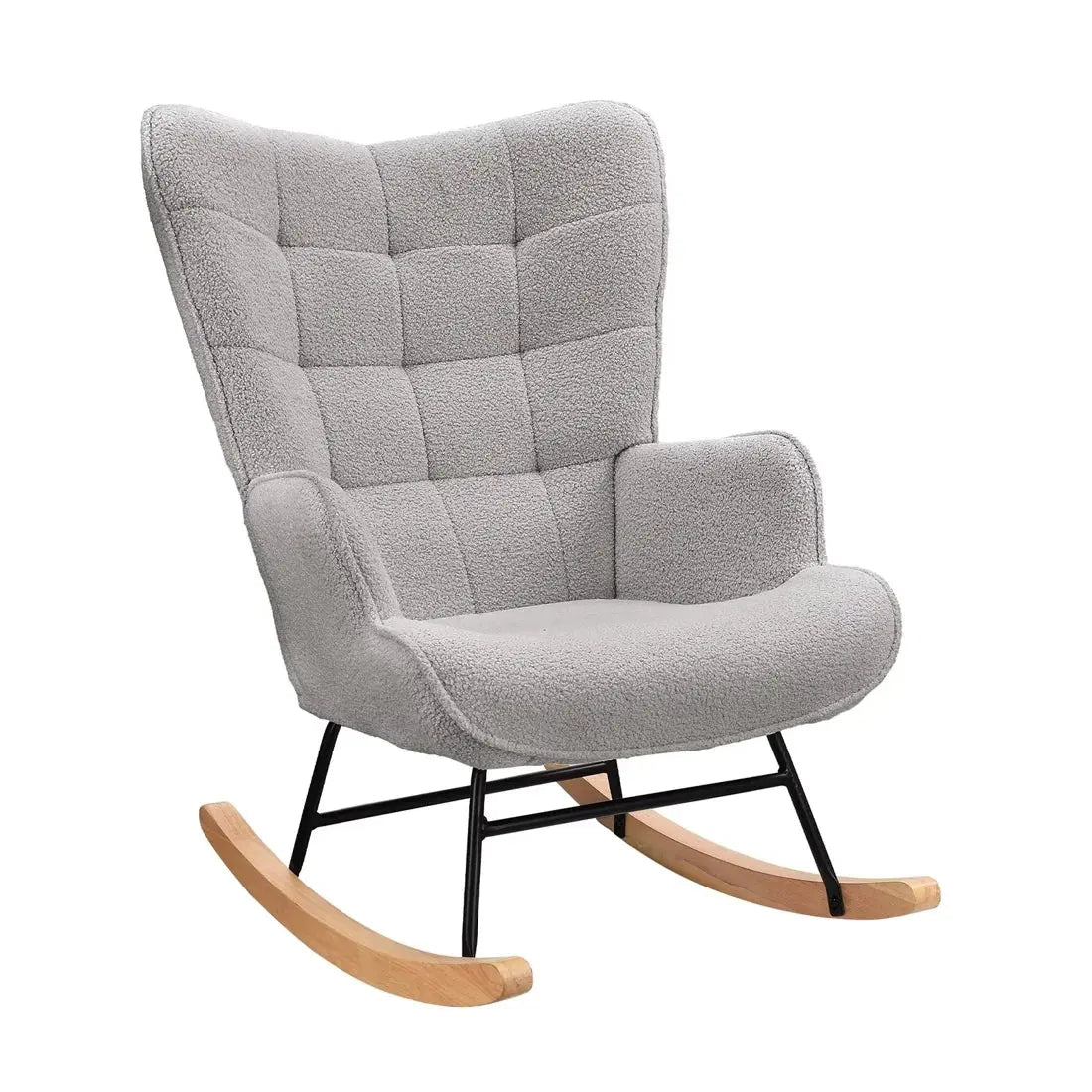 Fauteuil à bascule CASSANE, vue de trois quarts, coloris gris