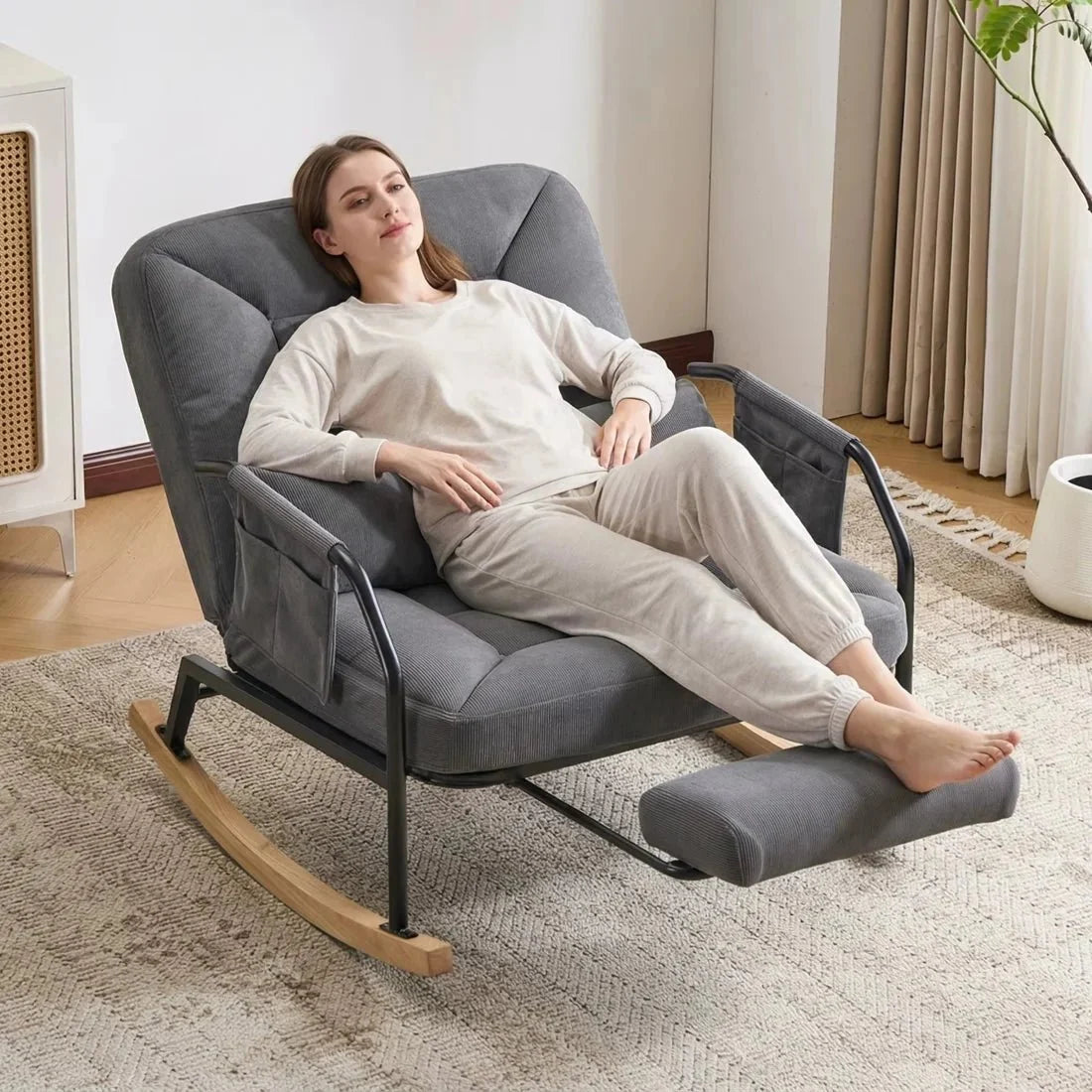 Fauteuil à bascule SOLANE, coloris gris