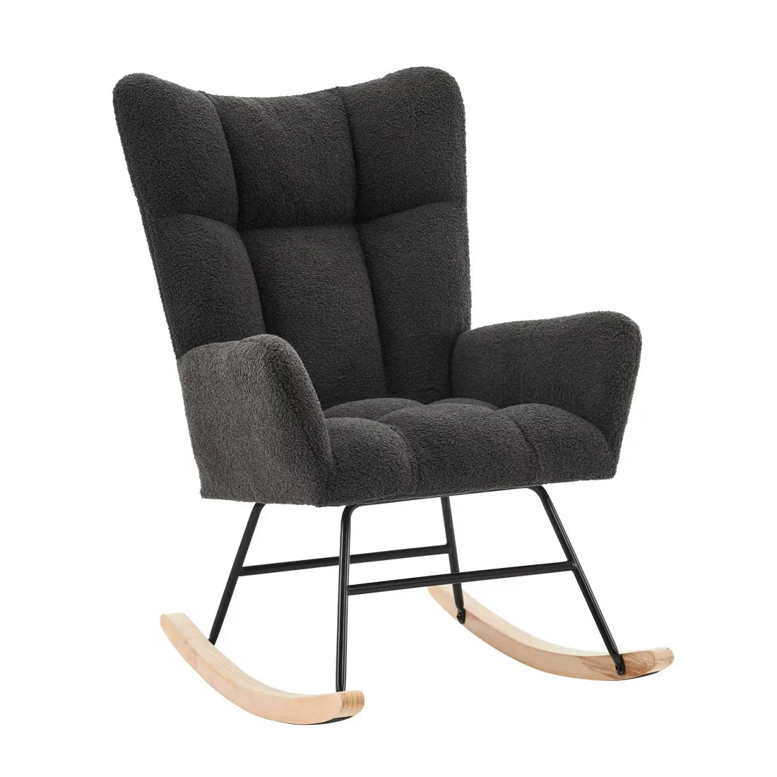 Fauteuil à bascule AUDRYS, vue de trois quarts, coloris noir (2)