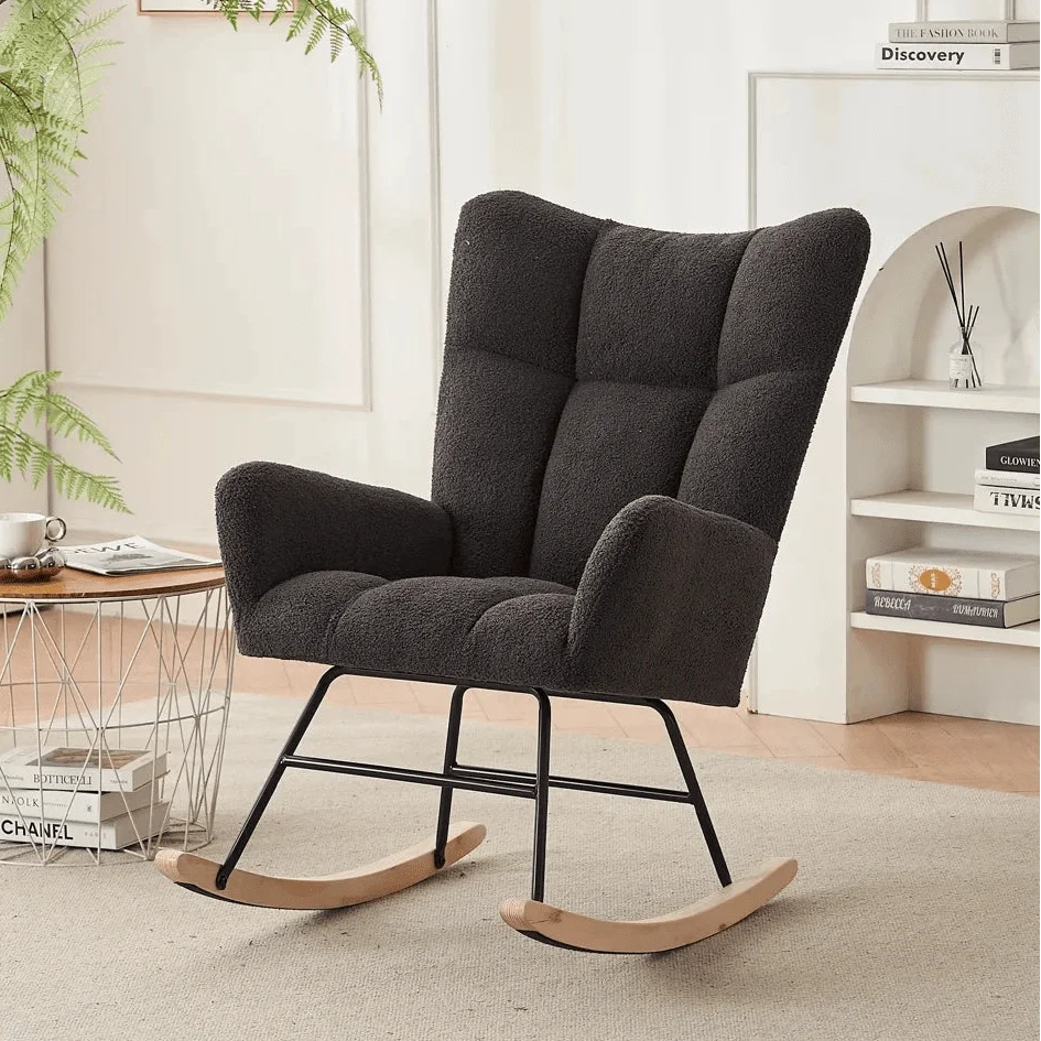 Fauteuil à bascule AUDRYS, en situation dans un intérieur, coloris noir