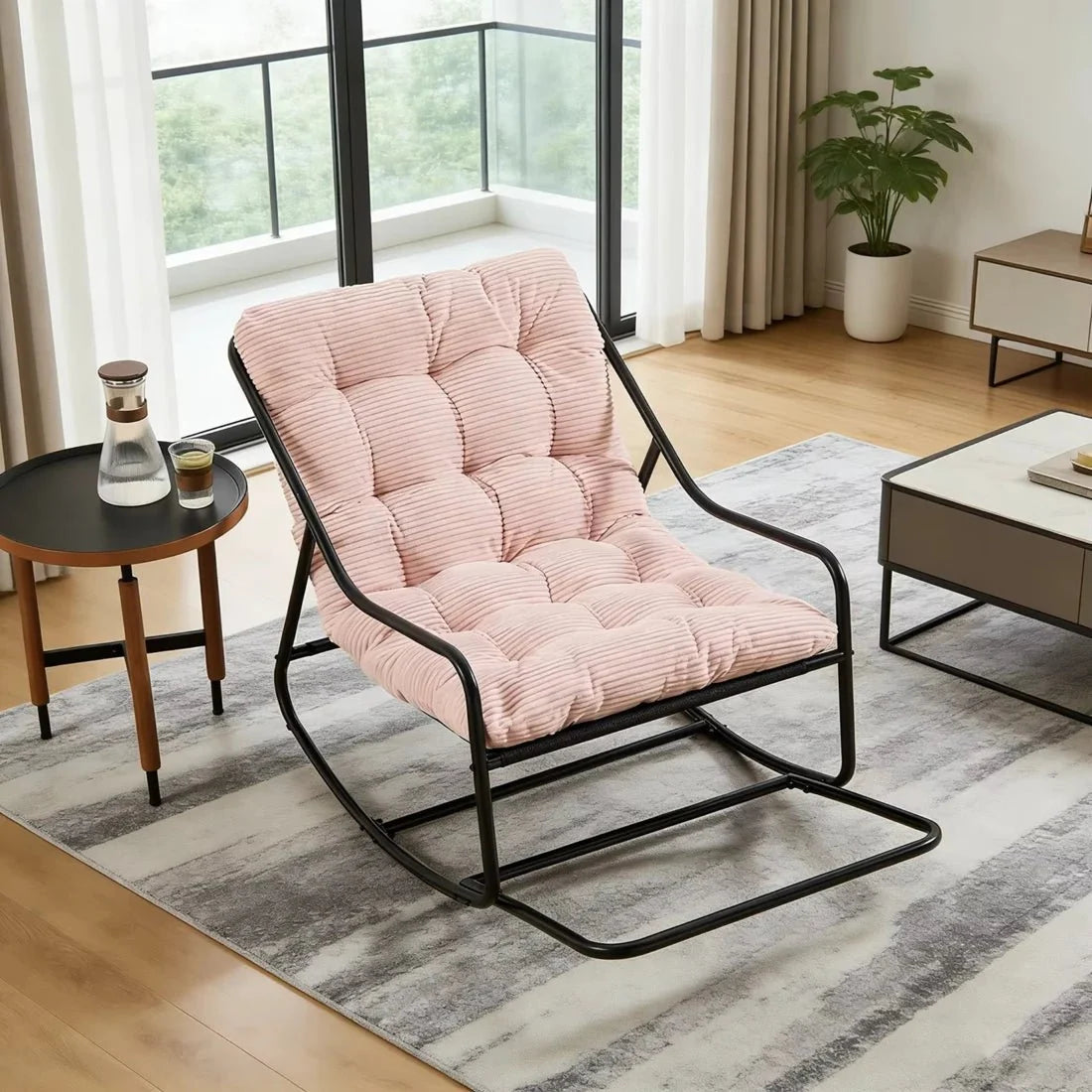 Fauteuil à bascule TIALYS, coloris rose