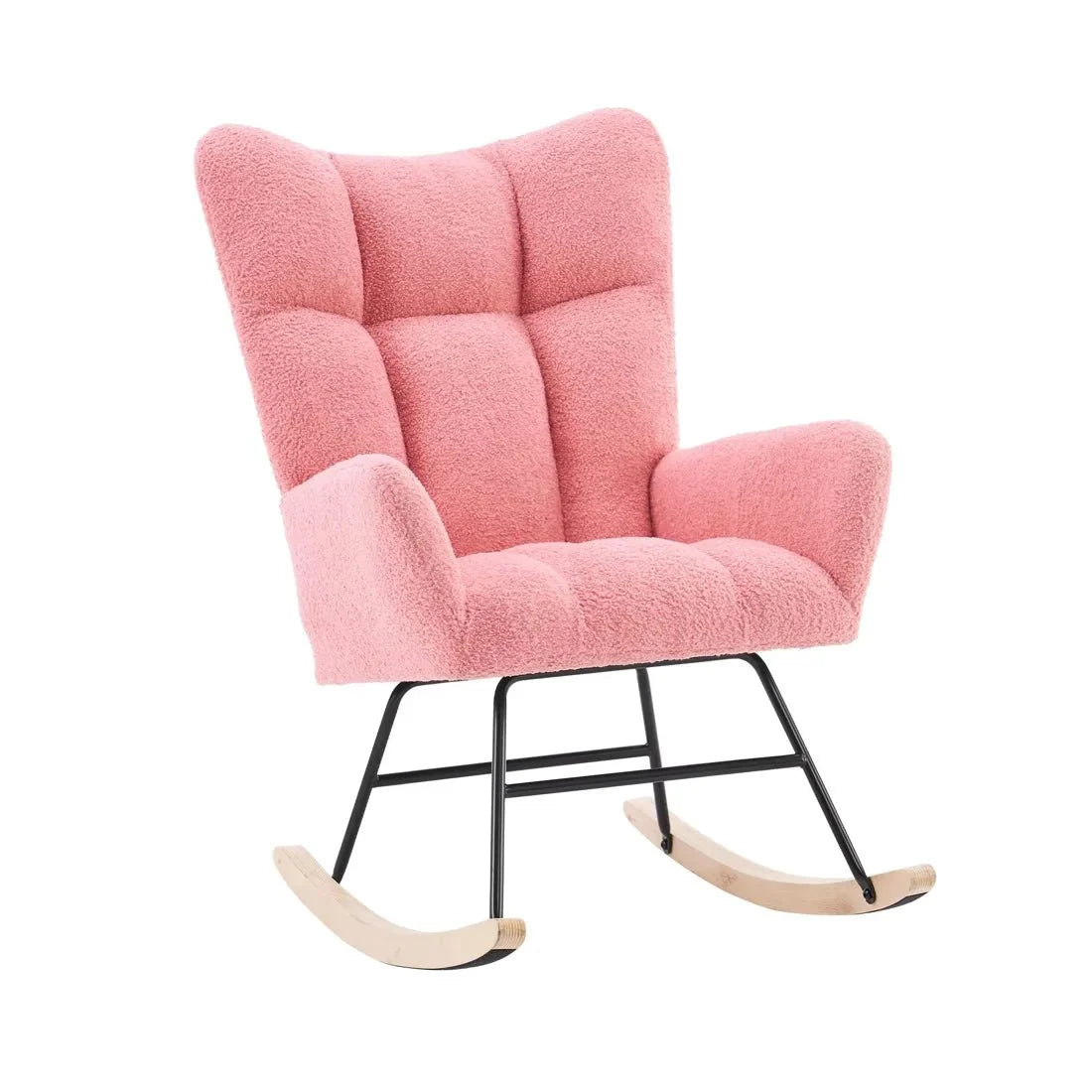 Fauteuil à bascule AUDRYS, vue de trois quarts, coloris rose