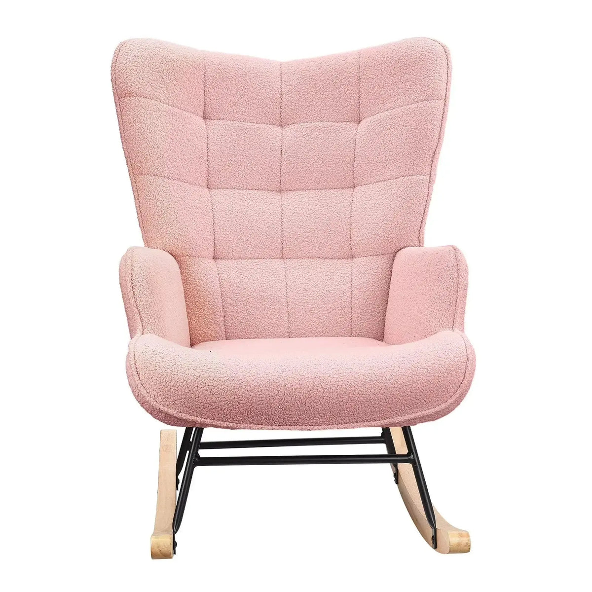 Fauteuil à bascule CASSANE, vue de face, coloris rose