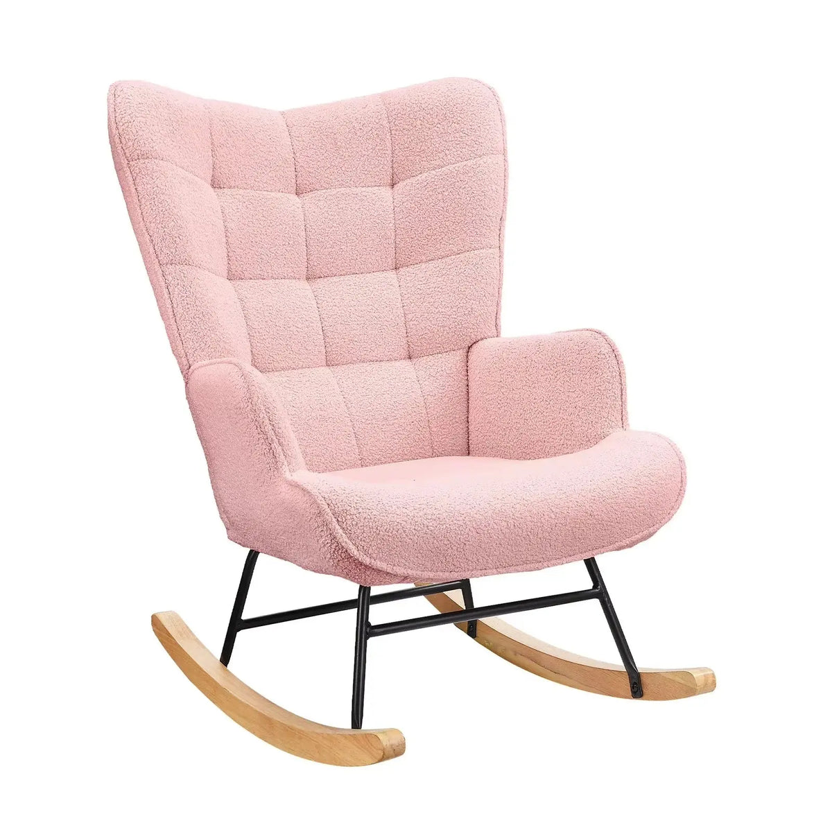 Fauteuil à bascule CASSANE, vue de trois quarts, coloris rose