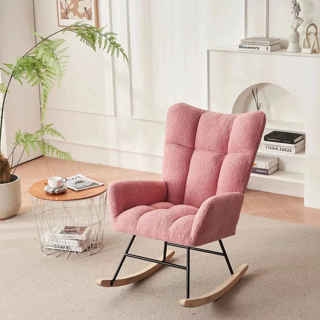 Fauteuil à bascule AUDRYS, coloris rose