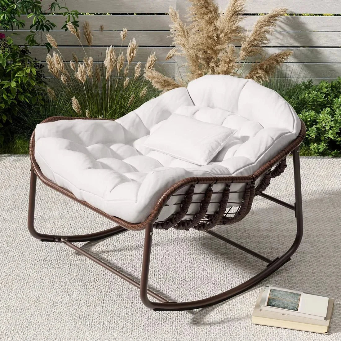 Fauteuil à bascule OVALIA, coloris rose