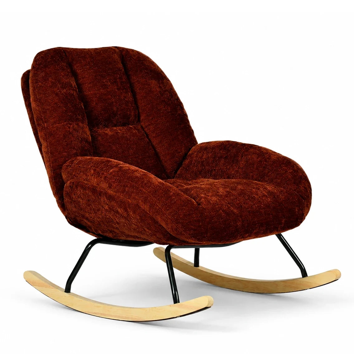 Fauteuil à bascule LOVANE, vue produit sur fond neutre, coloris rouge (2)