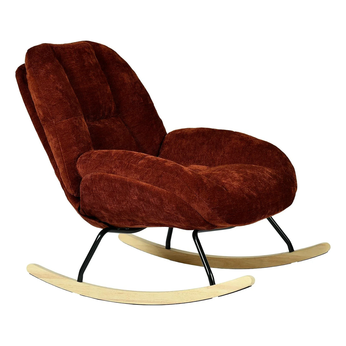 Fauteuil à bascule LOVANE, vue produit sur fond neutre, coloris rouge