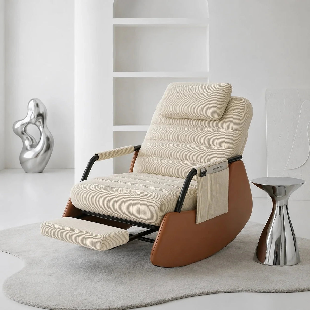 Fauteuil à bascule AMBRÉA, avec repose-pieds déplié