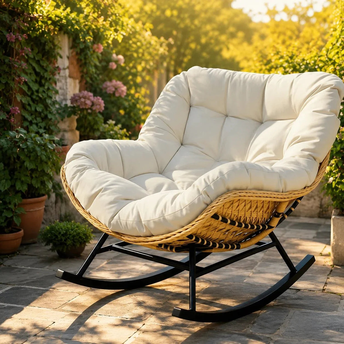 Fauteuil à bascule PALUA, coloris blanc