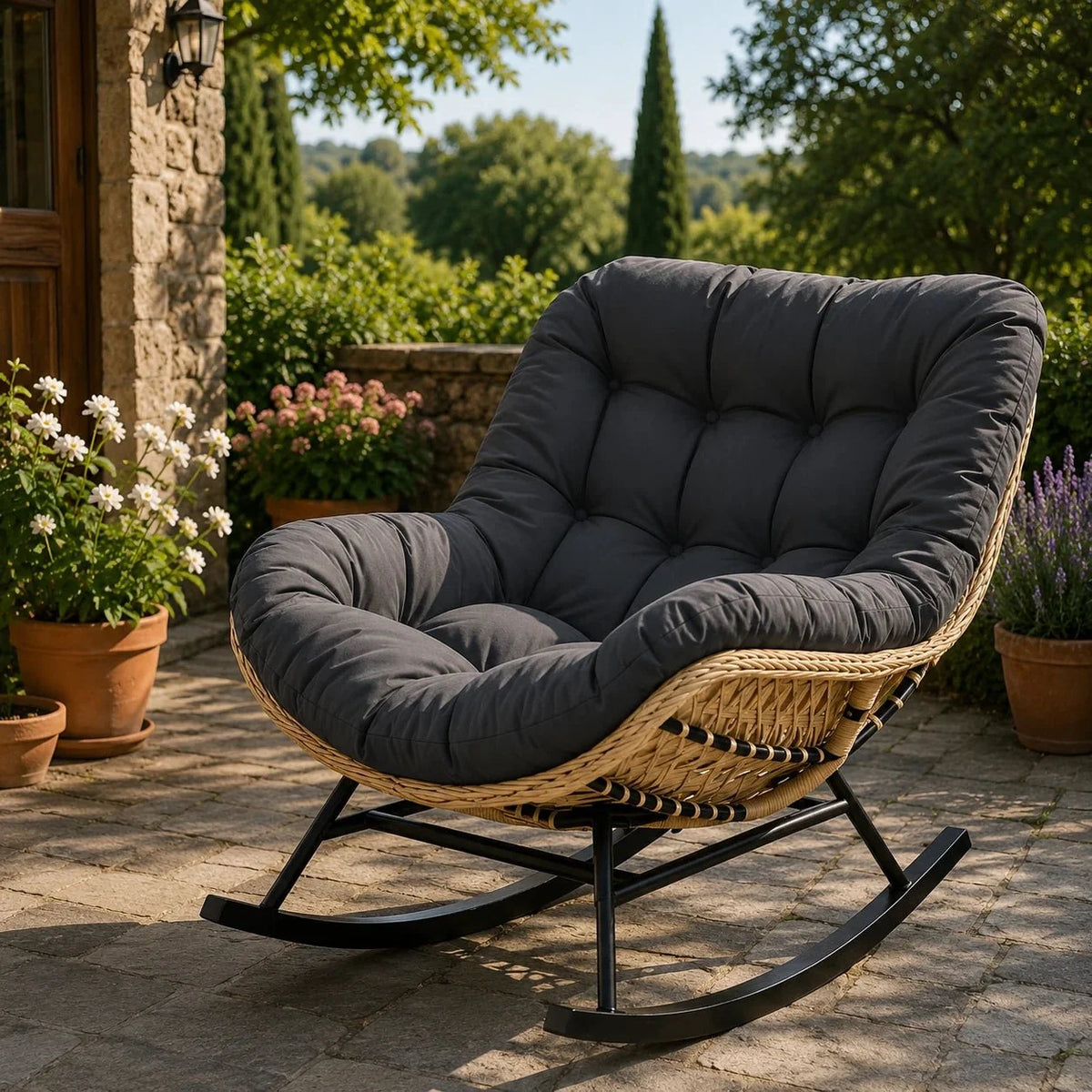 Fauteuil à bascule PALUA, coloris gris