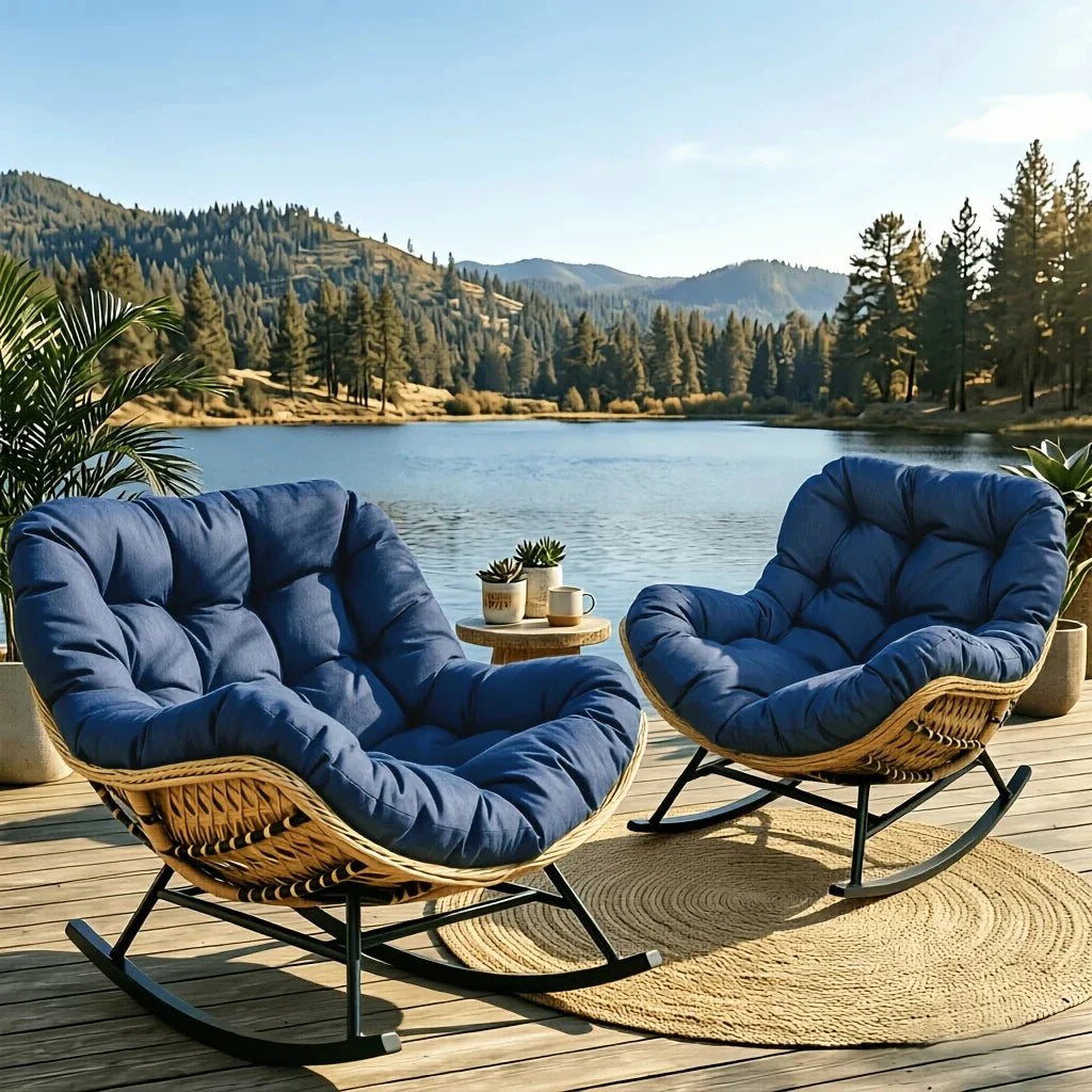 Fauteuil à bascule PALUA, en extérieur au bord de l'eau