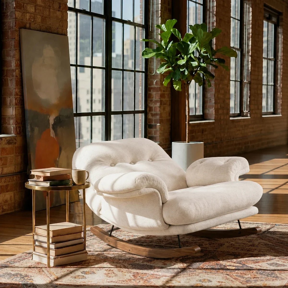 Fauteuil à bascule LUMEA, coloris blanc (2)