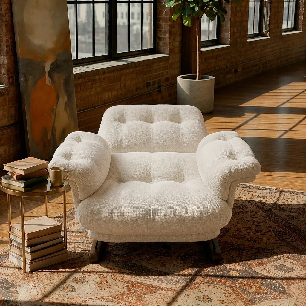 Fauteuil à bascule LUMEA, vue de face, coloris blanc (2)