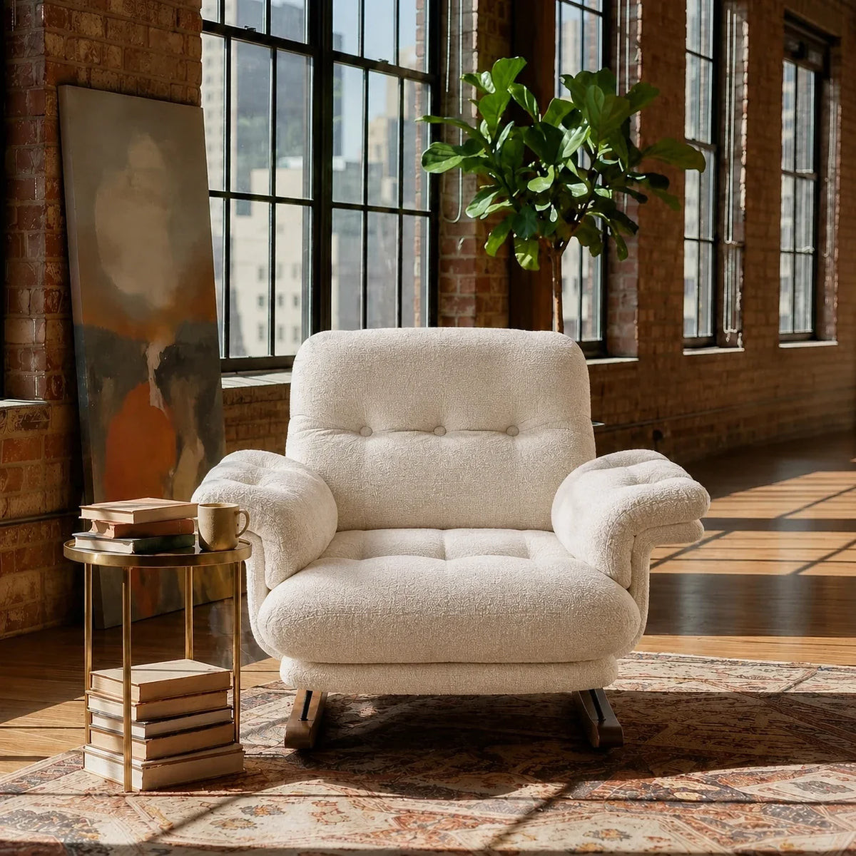 Fauteuil à bascule LUMEA, vue de face, coloris blanc