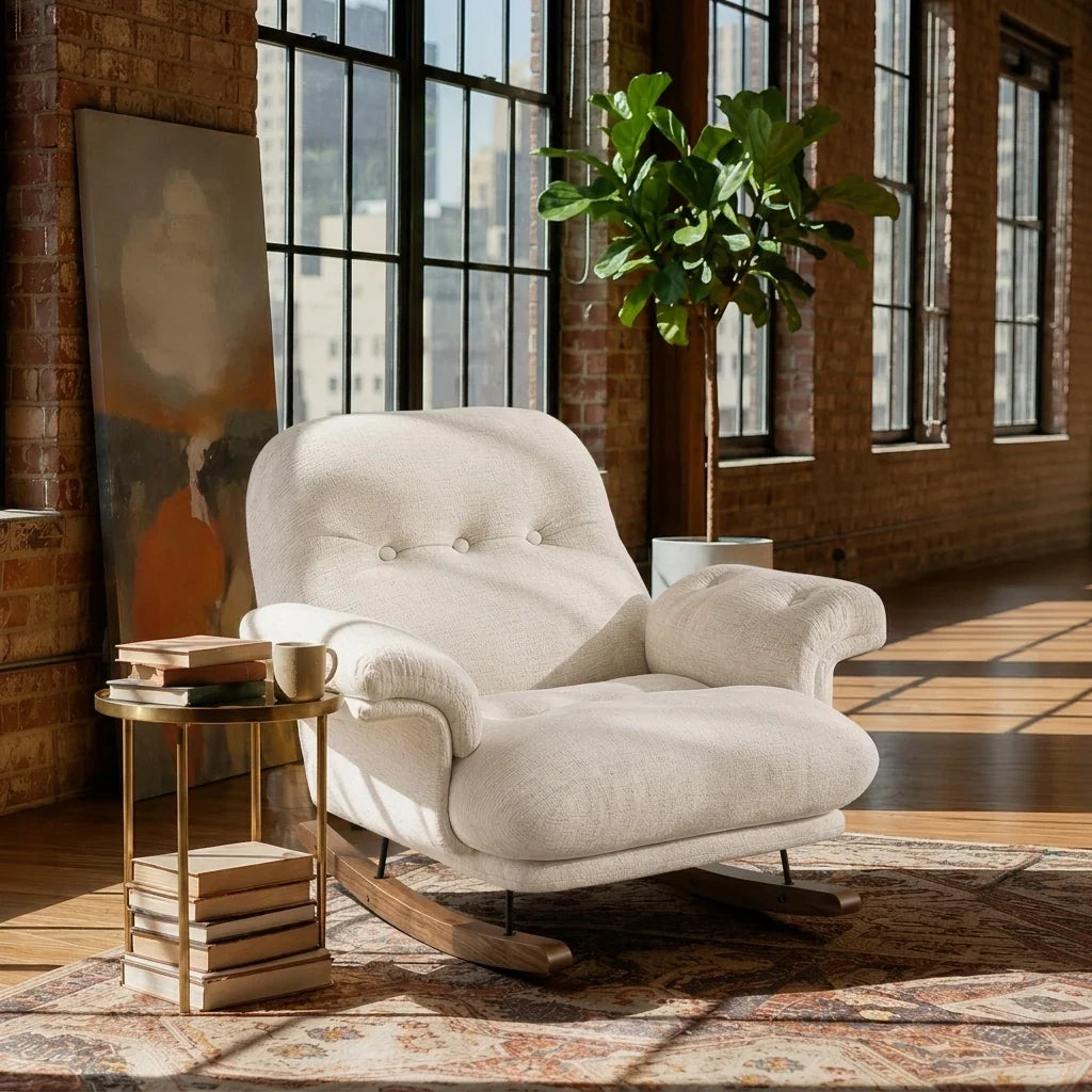 Fauteuil à bascule LUMEA, coloris blanc