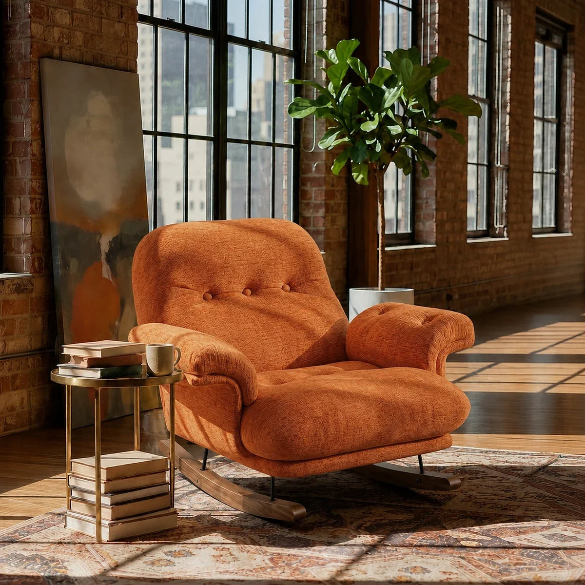 Fauteuil à bascule LUMEA, coloris orange