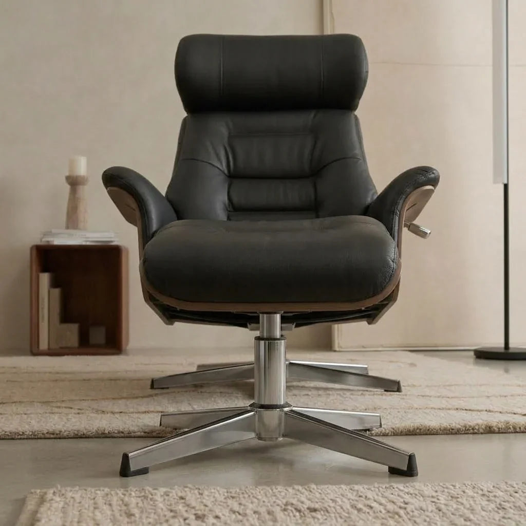 Fauteuil relax MAELVA, vue de face, coloris noir