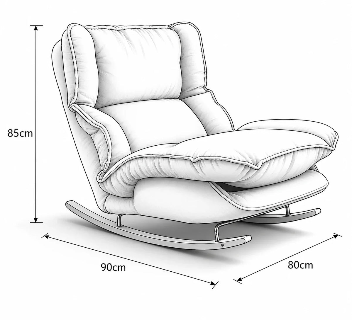 Fauteuil à bascule CALMEA, gros plan sur la qualité des finitions