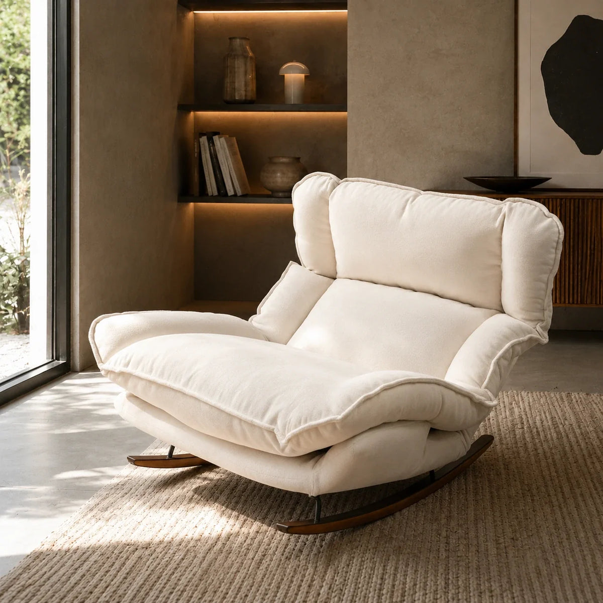 Fauteuil à bascule CALMEA, coloris blanc