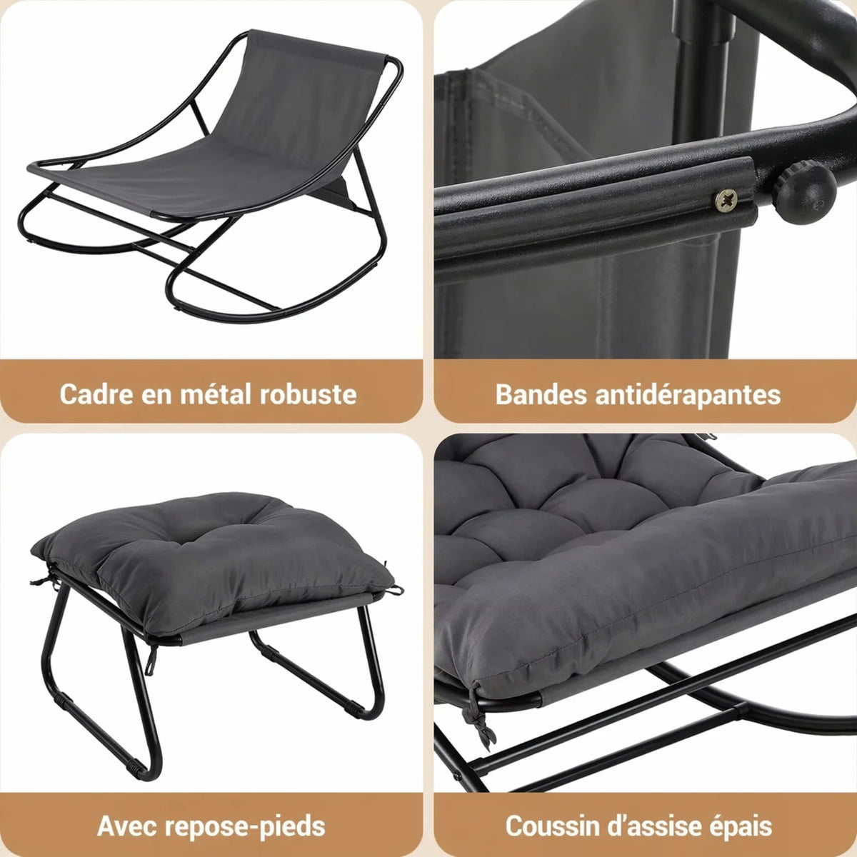 Fauteuil à bascule OCÉANE, installé en extérieur (7)