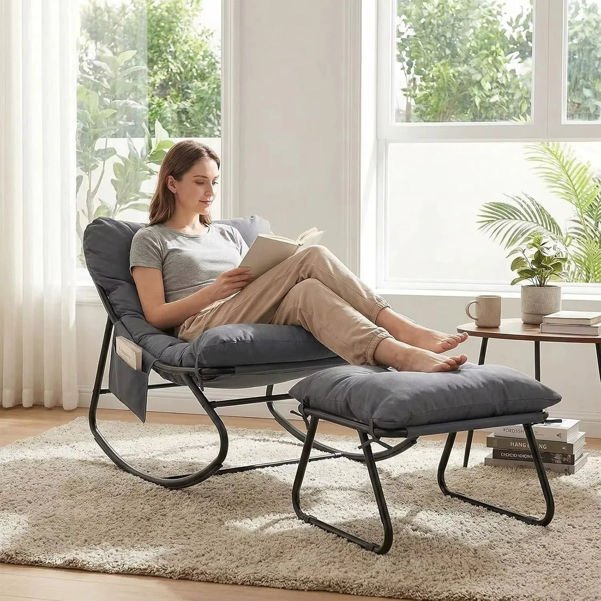 Fauteuil à bascule OCÉANE, installé en extérieur (3)