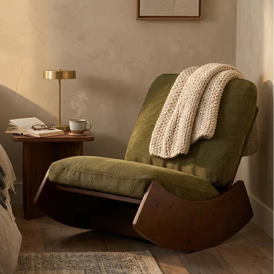 Fauteuil à bascule VELONA, au style rétro
