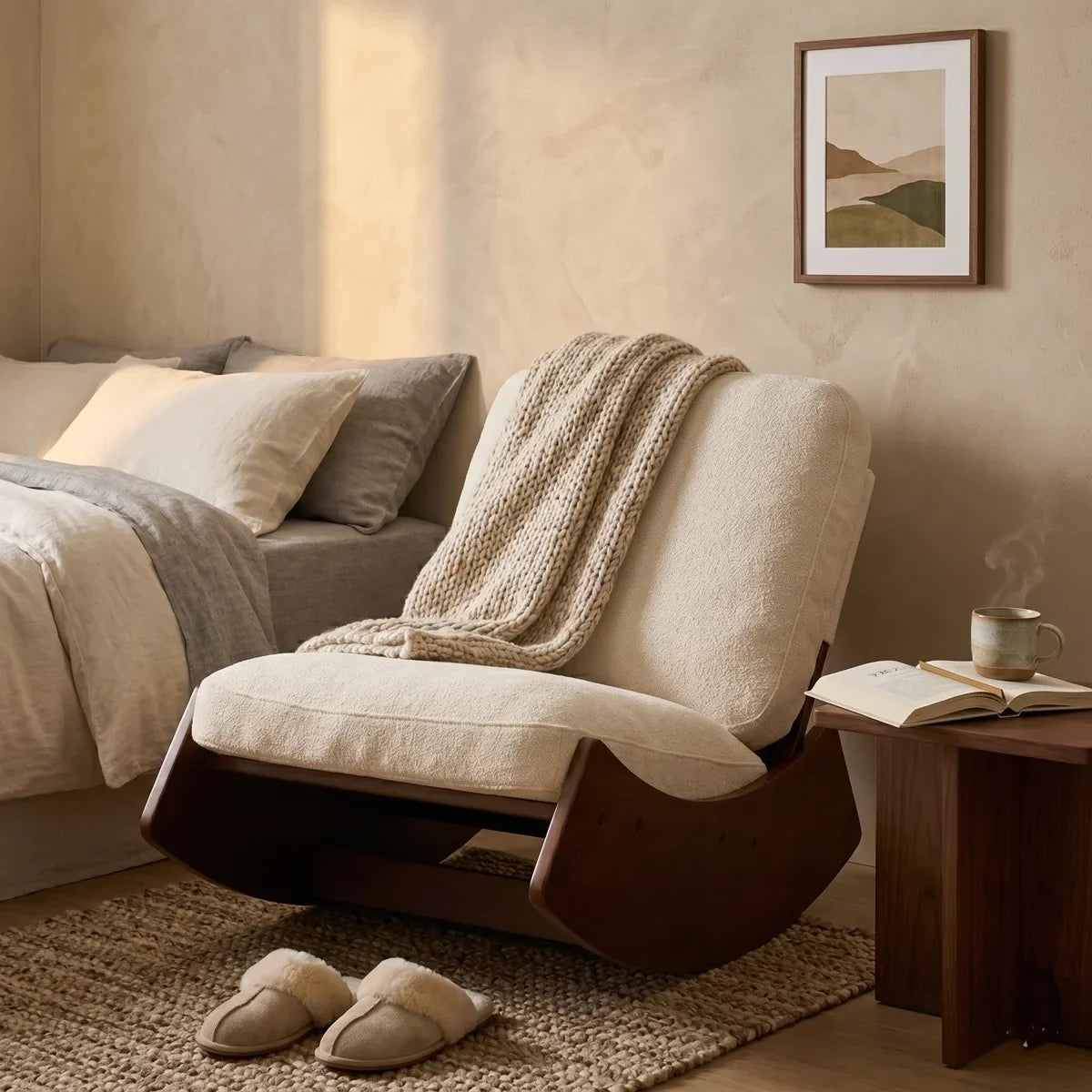 Fauteuil à bascule VELONA, au style rétro (2)