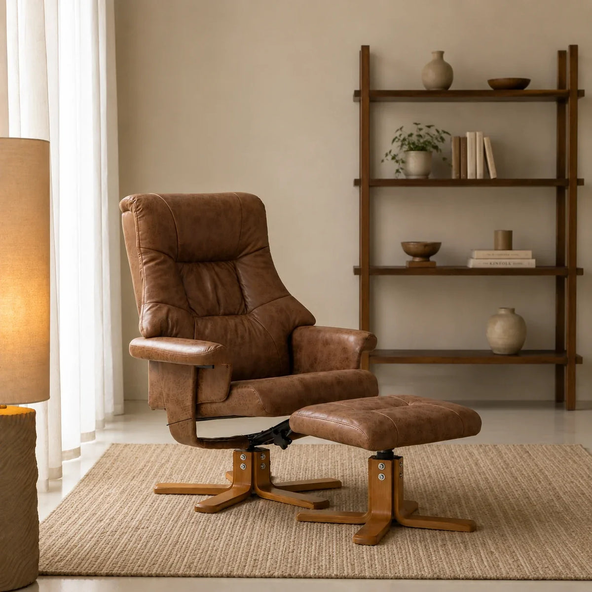 Fauteuil relax VELLYS, avec repose-pieds déplié