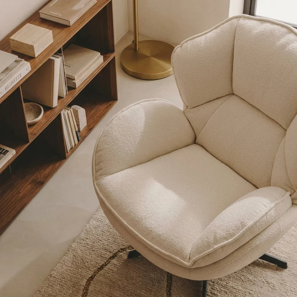 Fauteuil pivotant VESPRA, coloris crème