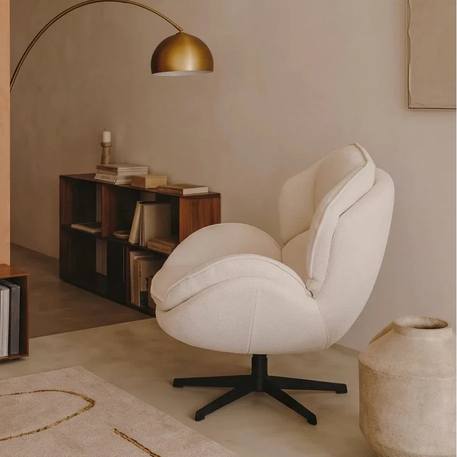 Fauteuil pivotant VESPRA, vue de face, coloris crème